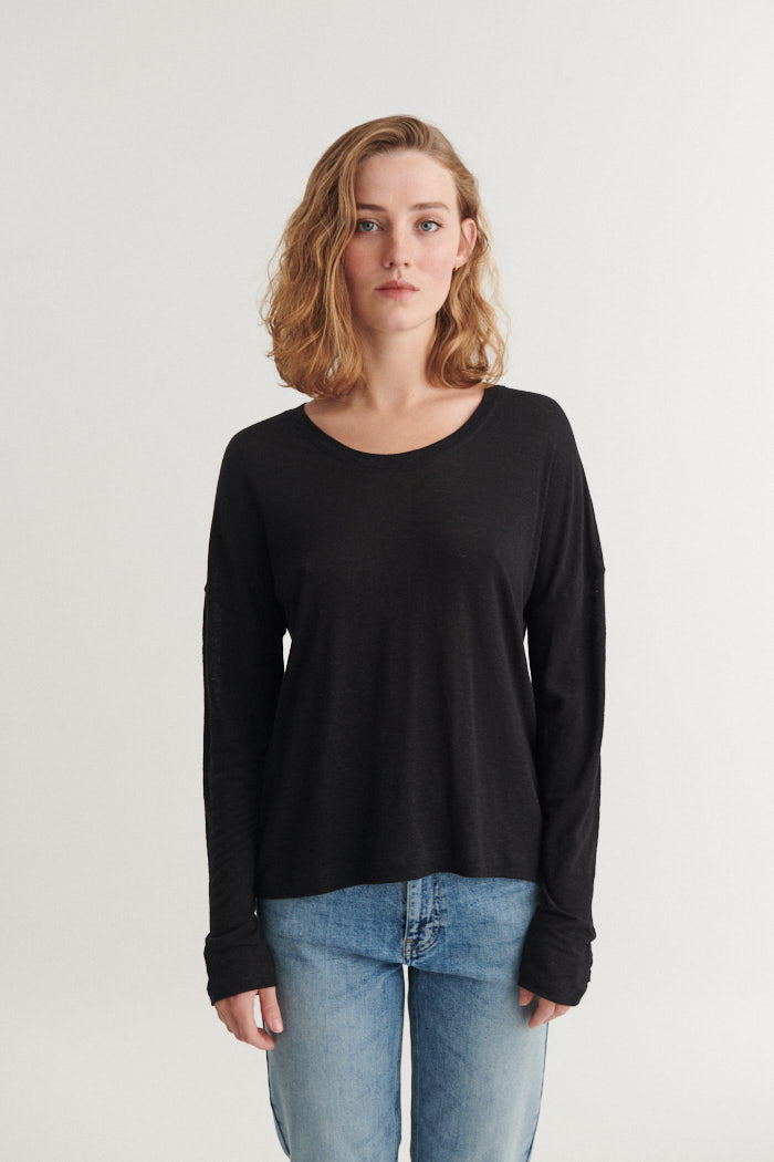 Basic Apparel Ashly LS Tee T-shirts 001 Black