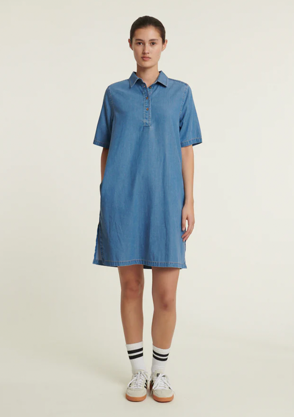 Basic Apparel Bine Polo Dress Kjoler 038 Light Blue