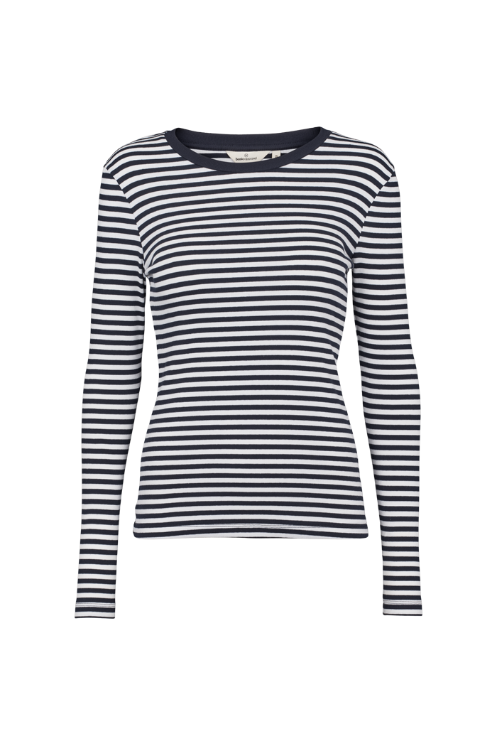 Basic Apparel Ludmilla LS Tee T-shirts 845 Sky Captain / Bright White