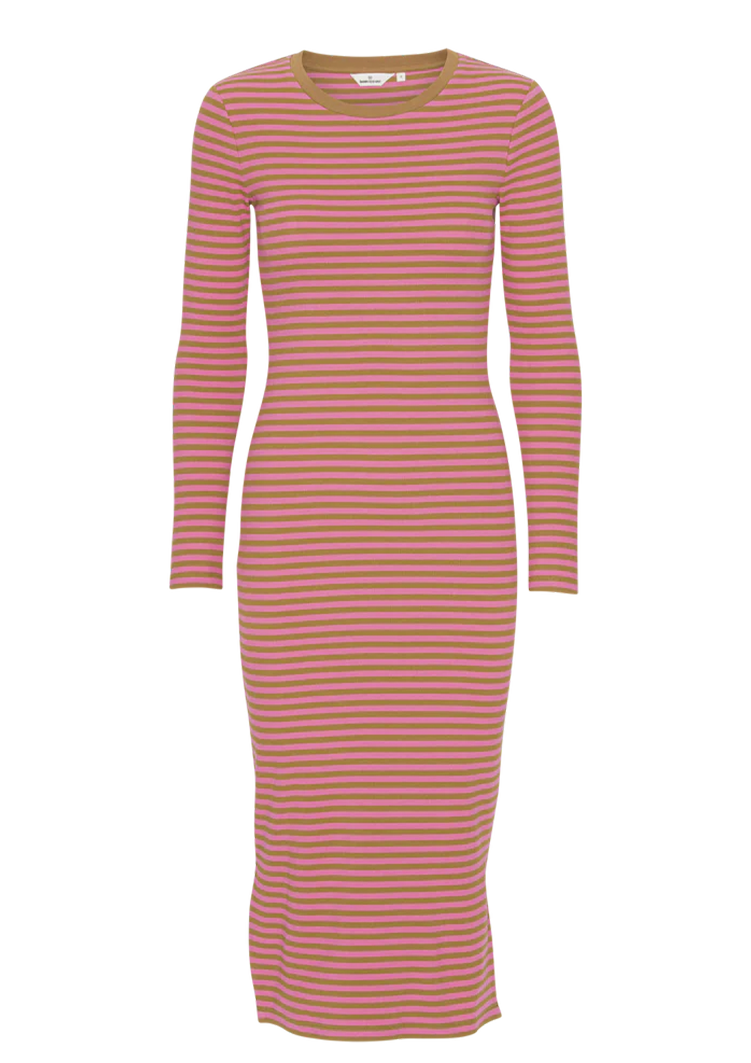 Basic Apparel Ludmilla Long Dress Kjoler 529 Stripe Fruit Dove/508 Bronze Brown
