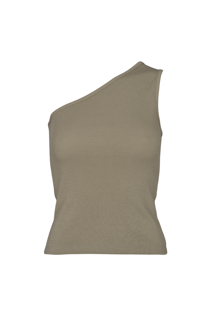 Basic Apparel Ludmilla One Shoulder Top Toppe 538 Vetiver