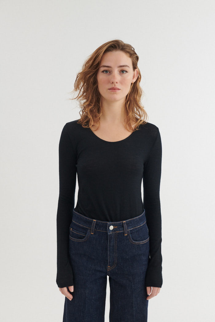 Basic Apparel Rinja LS Tee T-shirts 001 Black
