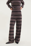 Vera Wide Pants - Brown Melange / Black
