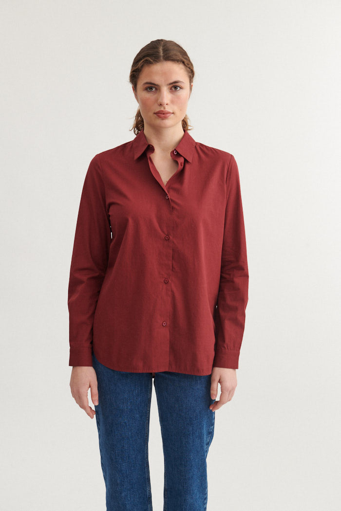 Basic Apparel Vilde Classic Shirt Skjorter 792 Bordeaux Truffle